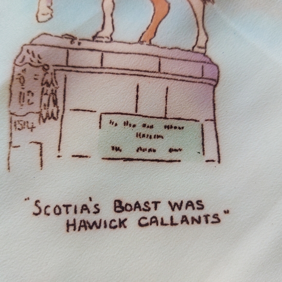 Vintage Scottish Handkerchief Souvenir scarf  Scotia's Boast Hawick Callants - Picture 10 of 12